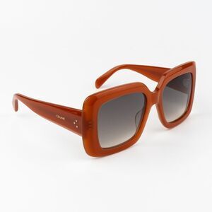 NEW Celine CL40263I 42F 3 DOTS Orange Gradient Brown Women Geometric Sunglasses